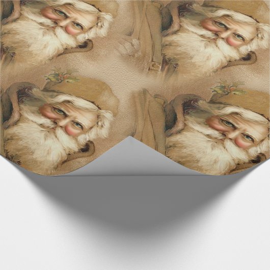 Alte Welt Viktorianischer Weihnachtsmann Geschenkpapier (Ecke)