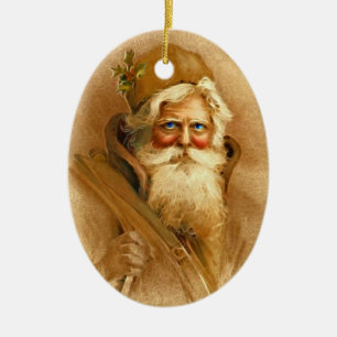 Alte Welt viktorianischer Weihnachtsmann Keramikornament