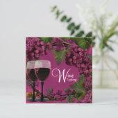 Alte Welt Vintag Rote Weintrauben Weinverkostung Einladung (Stehend Vorderseite)