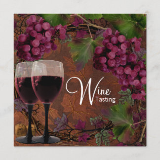 Alte Welt Vintag Rote Weintrauben Weinverkostung Einladung