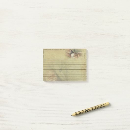 Alte Welt Weihnachtsmann und schlafende Kinder kle Post-it Klebezettel (Auf Schreibtisch)