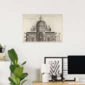 Alte Weltarchitektur Vatikanische Kathedrale Zeich Poster (Heimbüro)
