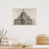 Alte Weltarchitektur Vatikanische Kathedrale Zeich Poster (Küche)