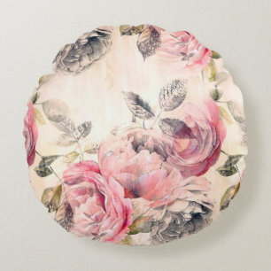 Alte Weltcharme-englische Rosen-Kissen Rundes Kissen