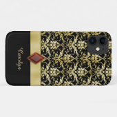 Alte Weltjuwel-Golddamast personalisiert Case-Mate iPhone Hülle (Rückseite (Horizontal))