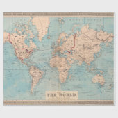 Alte Weltkarte (1876)  Geschenkpapier (Flach)