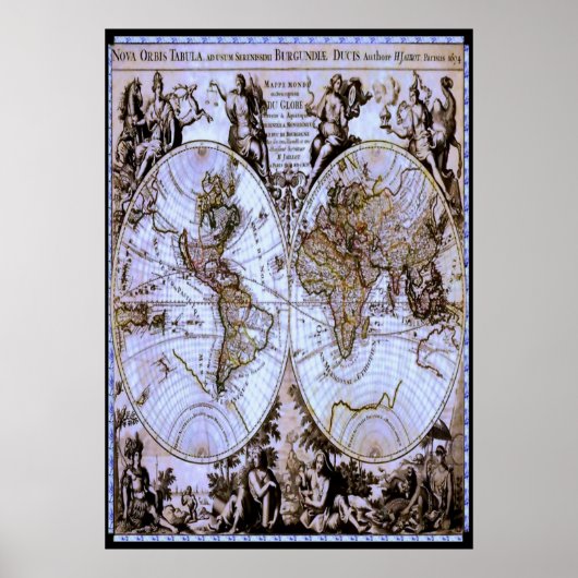 Alte Weltkarte 1 Poster (Vorne)