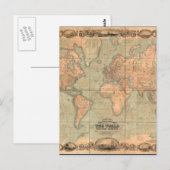 Alte Weltkarte 4 Postkarte (Vorne/Hinten)