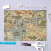 Alte Weltkarte Antikes Vintages Dekoupage Papier (Handwerk)