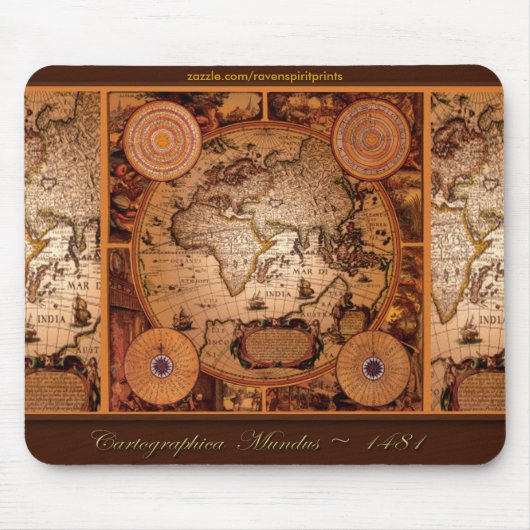Alte Weltkarte Art - 1481 Mousepad (Vorne)