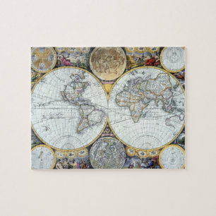 Alte Weltkarte, Atlas Maritimus von John Seller Puzzle