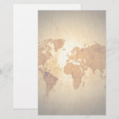 alte Weltkarte auf Vintagem gekrümmtem Papier (Vorne/Hinten)