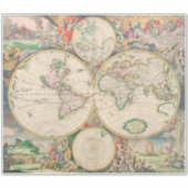 Alte Weltkarte Aufkleber (Vorderseite)