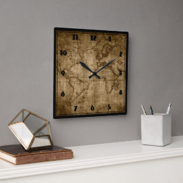 Alte Weltkarte - benutzerdefinierte Uhr