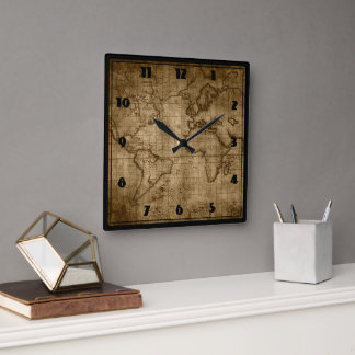 Alte Weltkarte - benutzerdefinierte Uhr
