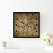 Alte Weltkarte - benutzerdefinierte Uhr (Zuhause)