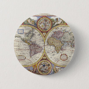 Alte Weltkarte Button