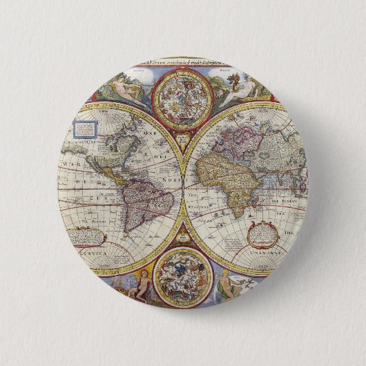 Alte Weltkarte Button (Vorderseite)