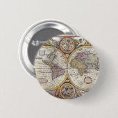 Alte Weltkarte Button (Vorne & Hinten)