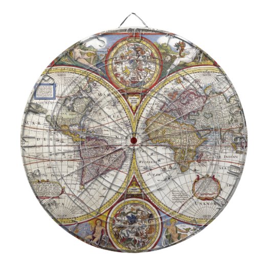 Alte Weltkarte Dartscheibe (vorne)