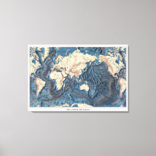 Alte Weltkarte des Ozeans Leinwanddruck (Vorderseite)