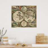 Alte Weltkarte des Weltposters aus der Antike Poster (Küche)