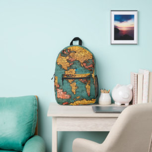 Alte Weltkarte Eco-Friendly Bedruckter Rucksack