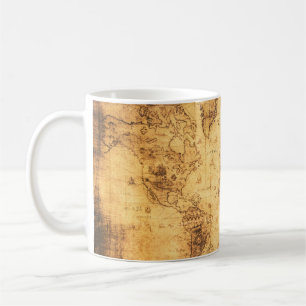 Alte Weltkarte: Fleisches Pergament Vintage Kaffeetasse