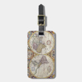 Alte Weltkarte Gepäckanhänger (Vorderseite vertikal)