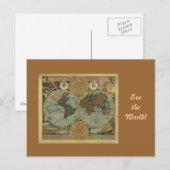 Alte Weltkarte Geschenke Postkarte (Vorne/Hinten)