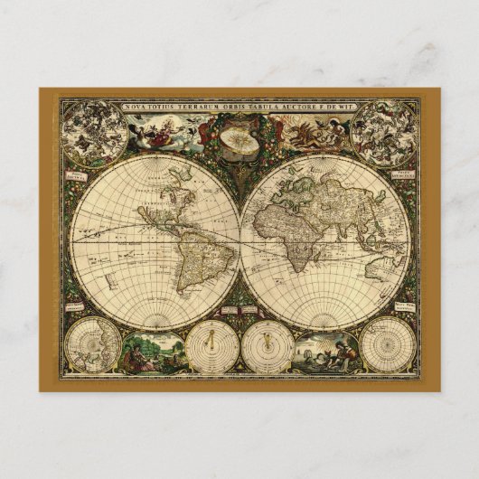 Alte Weltkarte Geschenke Postkarte (Vorderseite)