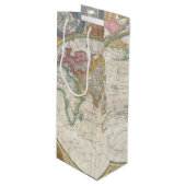 Alte Weltkarte Geschenktüte Für Weinflaschen (Vorderseite Schrägansicht)