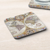 Alte Weltkarte Getränkeuntersetzer (Linke Seite)