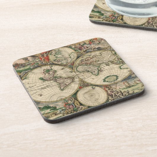 Alte Weltkarte Getränkeuntersetzer (Linke Seite)