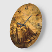 Alte Weltkarte Große Wanduhr (Winkel)