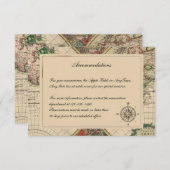 Alte Weltkarte Hochzeitsplakat Begleitkarte (Vorne/Hinten)
