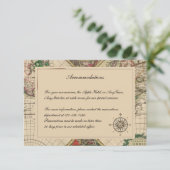 Alte Weltkarte Hochzeitsplakat Begleitkarte (Stehend Vorderseite)