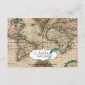 Alte Weltkarte Hochzeitsplakat Begleitkarte (Rückseite)