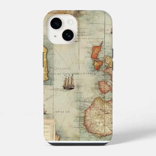Alte Weltkarte iPhone Hülle (Rückseite)