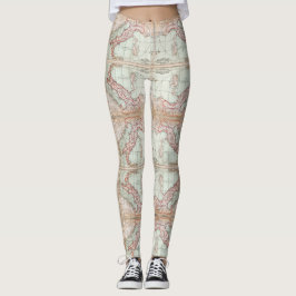 Alte Weltkarte Italiens Leggings