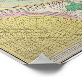 Alte Weltkarte mit himmlischen Körpern - Antiquitä Poster (Ecke)