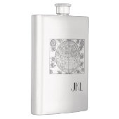 Alte Weltkarte mit Monogramm Flachmann (Rechts)