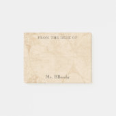 Alte Weltkarte Name 4x3 Post-it Klebezettel (Vorderseite)