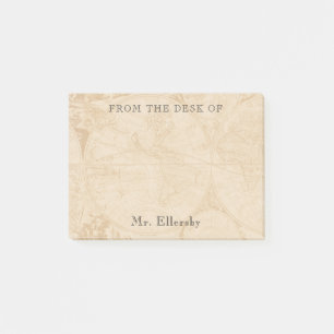 Alte Weltkarte Name 4x3 Post-it Klebezettel