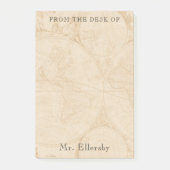 Alte Weltkarte Name 4x6 Post-it Klebezettel (Vorderseite)