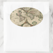 Alte Weltkarte Ovaler Aufkleber (Tasche)