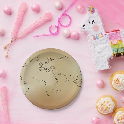 Alte Weltkarte Pappteller (Party)