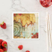 Alte Weltkarte & Poppies Custom Paper Napkins Serviette (Beispiel)