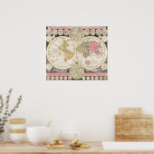 Alte Weltkarte Poster (Küche)