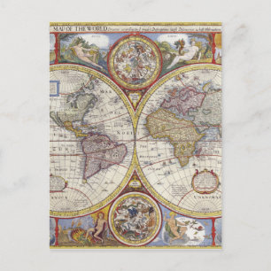 Alte Weltkarte Postkarte